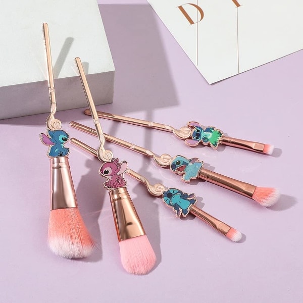 Baby Makeup Brush Set - 5 stk Stitch Tema Kosmetiske Børster Set
