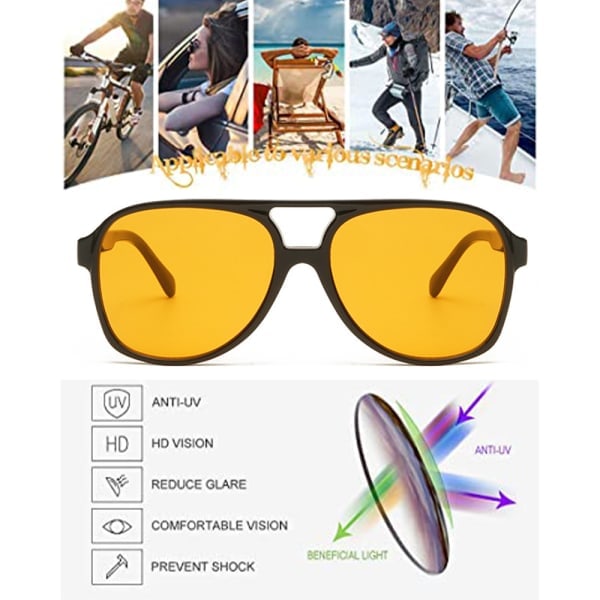 Klassiske Retro Aviator Solbriller UV-beskyttelse For Kvinner Menn
