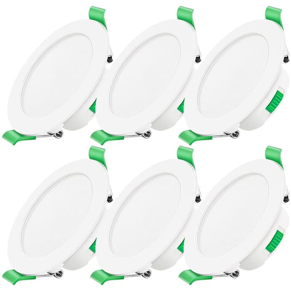 6 stk. 7W Hvid LED Downlight Indbyggede Loftslamper Slanke Spotlights