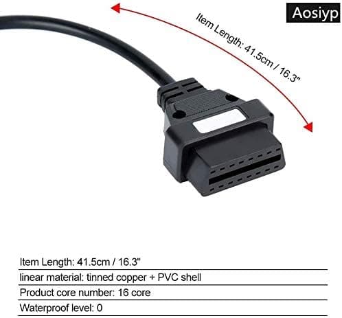OBD2 til OBD1 GM-adapter, OBD1 12 pinner til OBD2 16 pinner Diagnostisk verktøy Koblingsadapterkabel Erstatning for GM