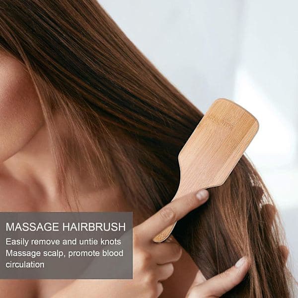 Hårborste, Bambu Hårborste Kam Hårbottenmassage Hårskyddande Massagekam