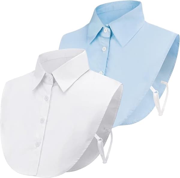 Sett med 2 blusekraver for kvinner - Avtakbar spiss krage Basic - Krager for kvinner