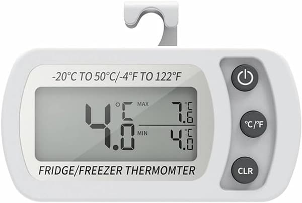Kylskåpstermometer, termometer med krok, max/min-registrering
