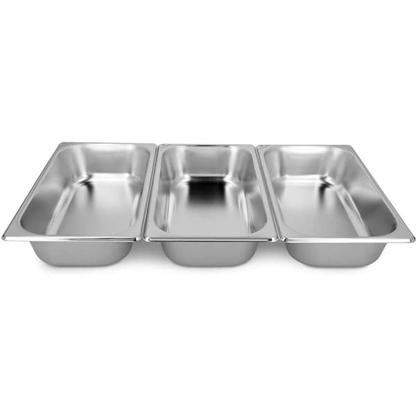 Paneringssæt i rustfrit stål 3 dele - 3x skål til panering 32,5x17,5x6,5 cm