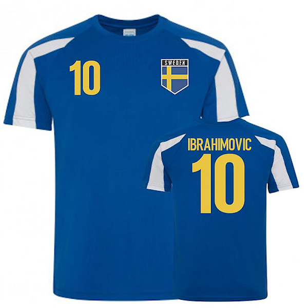 Sverige Sports Style Træningstrøjer (Ibrahimovic 10) Blå LB (9-11 År)