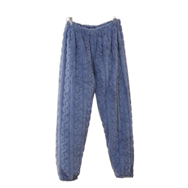 Dam Fleece Pyjamas Set Mjuk Nattkläder Kostym Nattkläder Pjs Vinter Varm Vit L