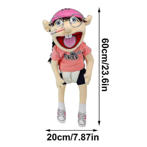 Jeffy Plyschdocka 60cm Jeffy Hatt Handdocka Spel Fylld Docka Present Actionfigur
