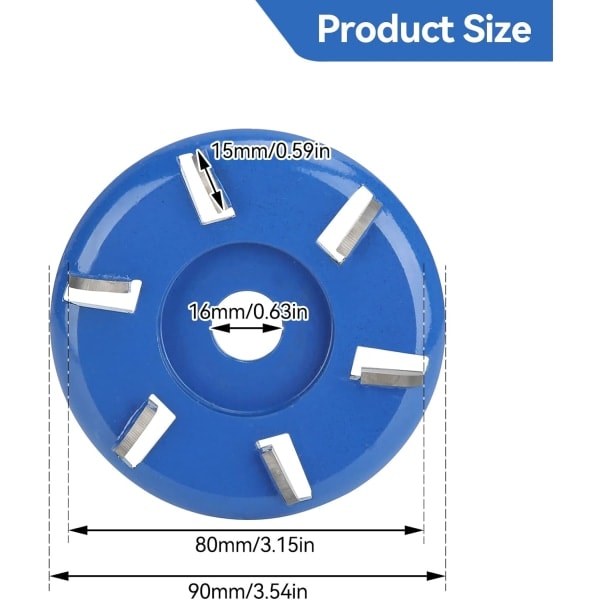 Træskæringsdisk, Træskæringsdisk, Stubfræser Vinkelsliber Træskæringsdisk 6 Tænder Motorsavskærer Træbearbejdningsbladværktøj