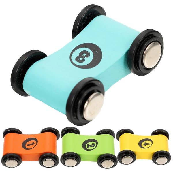 Mini Träbilsleksak för Barn Små Racerbilar 4-pack