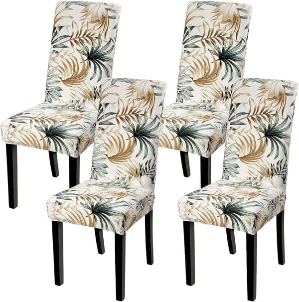 4-pack Julstolsöverdrag, Stretchigt Avtagbart Tvättbart Matsalsblommönster Flower Pattern 4
