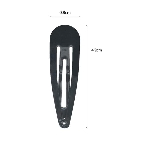 120 stk. 5 cm Sorte Hårspænder til Kvinder Metal Snap Hårklemmer Tilbehør