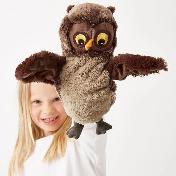 Kawaii tecknad uggla plysch handdocka för baby, sänggåva, julklapp, 25 cm