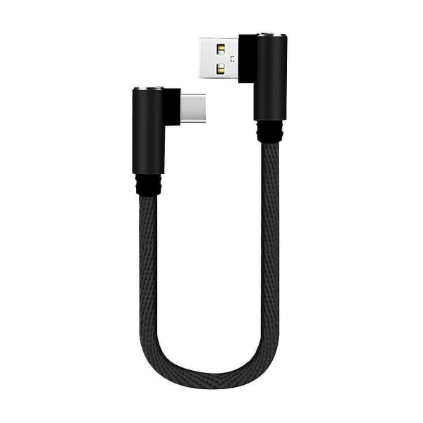 25 cm lyhyt 90 asteen USB-laturikaapeli tyypin C USB-C-puhelimen latauskaapeli Valkoinen 25cm