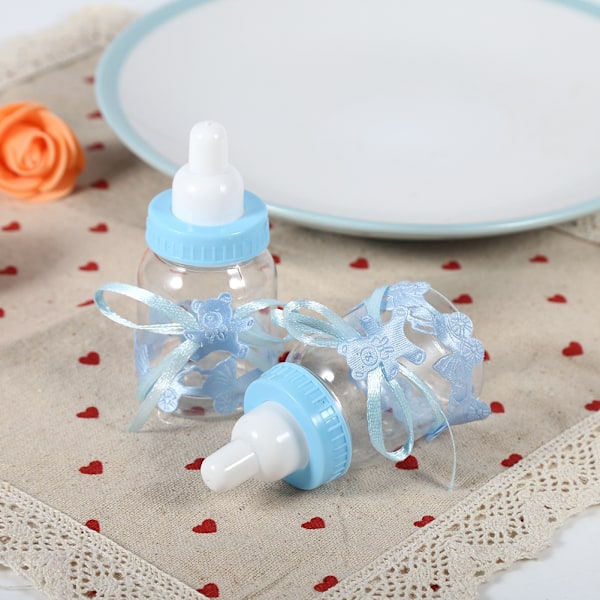 Chokolade-Sutteflasker til Babyshower-Gaveæsker og Dekorationer (12 stk Blå)