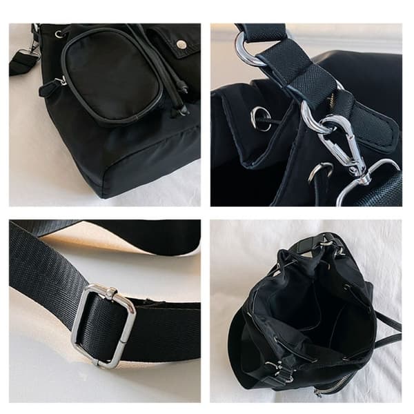 Snørepose Nylon Skuldertasker SORT black