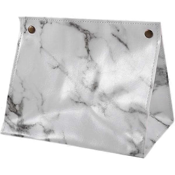 Marmormönstrad Tissue Box PU Läder Hem Bil Servett Pappersbehållare