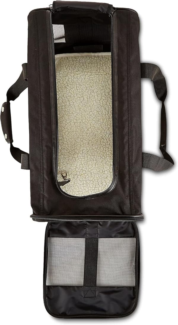 Blød sidebæretaske til kat, hund, stor, L 50 x B 26 x H 28,4 cm, sort