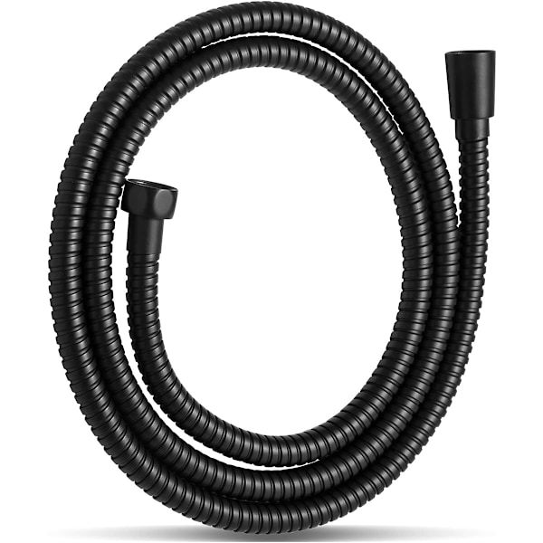 Duschslang, rostfri stål ersättnings högtrycksslang anti-veck duschslang för badrumsblandare, 1,5 m Matte Black