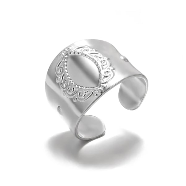 Punk Stil Geometriske Store Ringer Rustfritt Stål Justerbare Brede Ringer For Rock Kvinner Menn Smykker anillo hombre Camel Camel Resizable