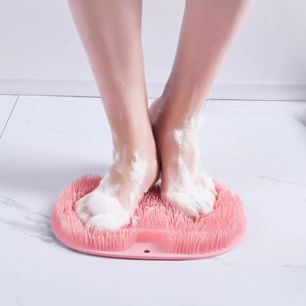 (Specialerbjudande) Halkfri Silikonmassagematta, Duschryggborste, Massagematta med Halkfria Sugkoppar, Exfolierande Badmatta Blue