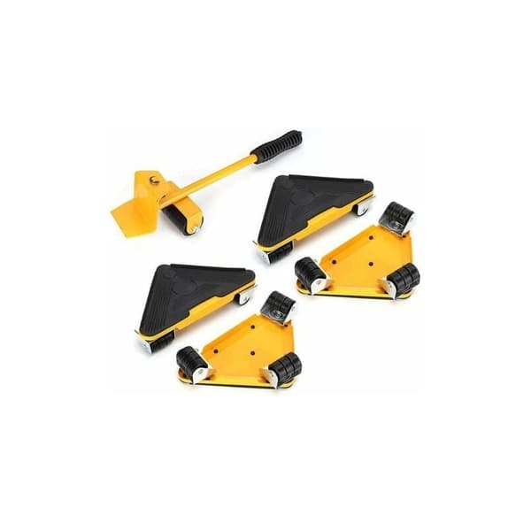 Furniture Moving Set with 5 Pieces Lifting Tools, Rollers, Wheels, Bar, Handle