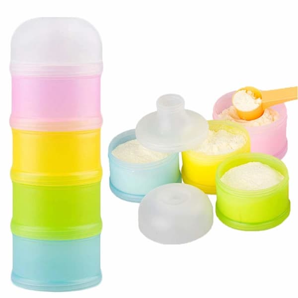 To beholdermelkpulverbokser for utflukter, portable og separate