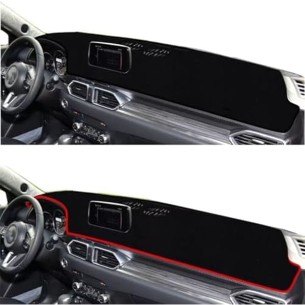 Passar Mazda CX-5 CX5 KF 2017-2024 (med HUD), Bilinstrumentbrädesöverdrag, Halkfri instrumentbrädesmatta, Instrumentbrädesöverdrag, Biltillbehör Lhd-red Edge