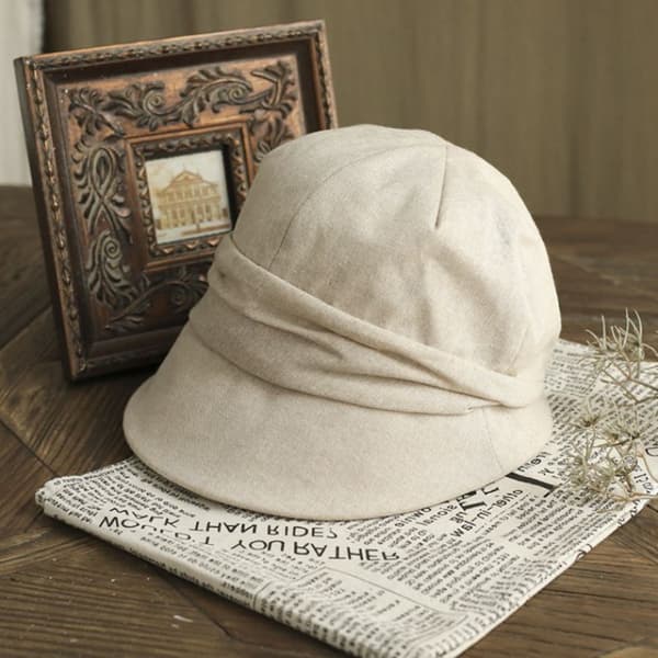 Åttekantet bøttehatt solhatt BEIGE beige