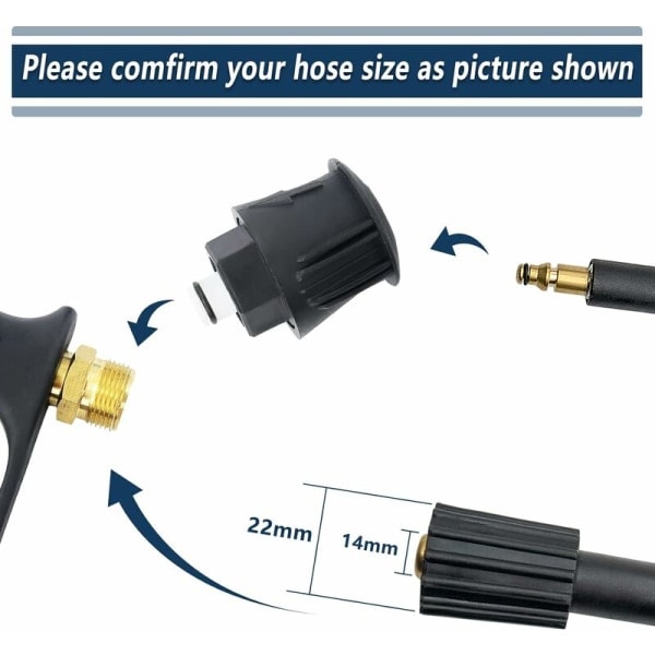 4000 PSI korkeapainepesupistooli Schlauch M22 14MM liittimellä, Nilfisk pikaliittimellä, autonpesupistoolipaneelit autonpesuun puhdistustyökalut