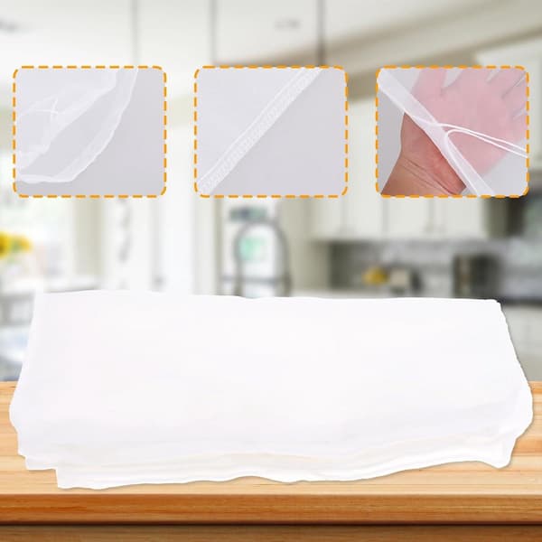 Pieces Nøttemelkpose for Silning 30x25 cm Gjenbrukbar Nylon Osteklede for Juice Kaffe Yoghurt Te ...