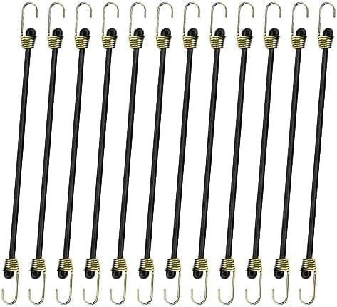 12 stycken elastiska remmar med krokar, gummistroppar, remmar med krokar, elastiska snören