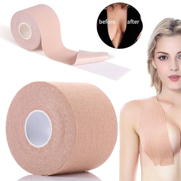 Elastisk og Selvklebende BH Brysttape Svart Svart 5cm