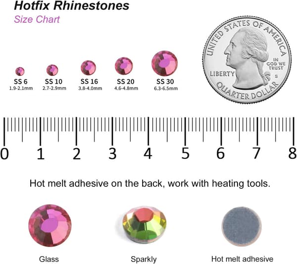 8000 st Regnbåge Hotfix Strass, SS6, 1,9-2,1 mm för Hantverk & Kläder Regnbåge Rainbow SS6 Rainbow