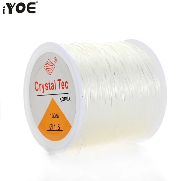 0,5-1,5 mm Elastisk Snøre Transparent Elastisk Tråd til Smykkefremstilling DIY Armbånd Halskæde Perletilbehør 0.6MMx100M 1 Rulle