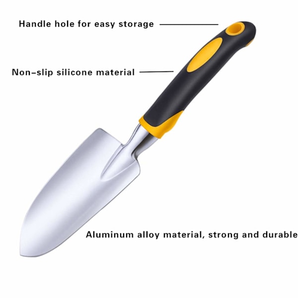 Hagespade i rustfritt stål for planting, ompotting, luking og flytting (glatt)