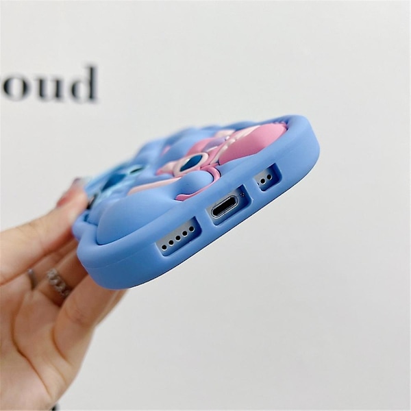 (Arbejdernes Dag-kampagne!) Cover til iPhone 6/7/8/XR/11/12/13/14/15/16, Lilo & Stitch Blødt Silikone Sødt Telefoncover iPhone 15 Plus