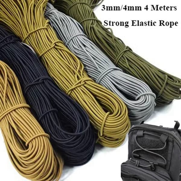 Starkt Elastiskt Rep Gummiband KHAKI 4MM - Lager Khaki 4mm Khaki