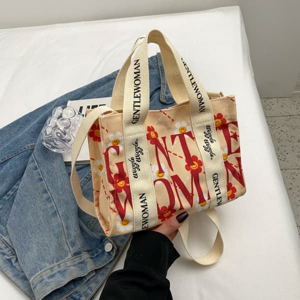 Trykt Tote Taske Crossbody Taske EE E E