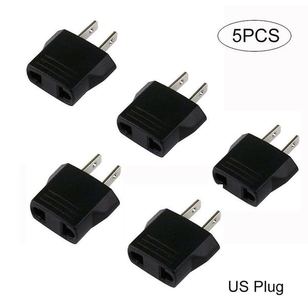 5 stk 110V til 220V Konverteringsadapter Plugger Reiseadapter Konverter US Plug