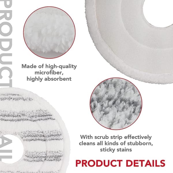 3-pakning moppefyll for Vileda Spin and Clean Mop - Erstatningshode for Spin Mop - Vaskbart gjenbrukbart mikrofiberhode for gulvrengjøring Grey