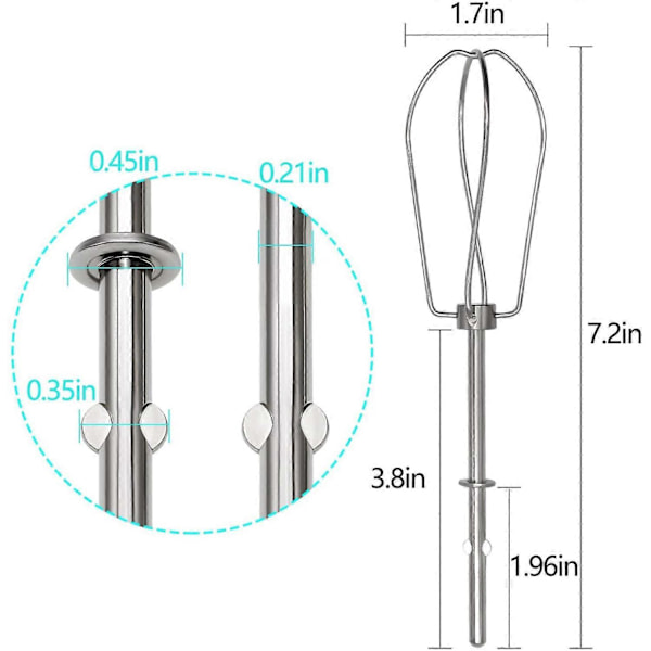 W10490648 Handmixer Turbo Vispar för KitchenAid Mixer Ersätter - Blanda Soppor, Smoothies, Shake silver