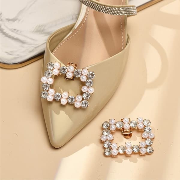 2 stk. Skoklips Charm Spenne GULL CC gull gold C-C