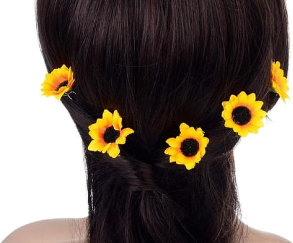 10 Stykker Solsikke Hårnåler Hårspenner Blomster U-Formet Hår,