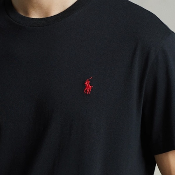 (Specialerbjudanden!) Polo Ralph Lauren T-shirt Herr Bomull Kortärmad Rundhals Pullover Tee Toppar Svart M Black