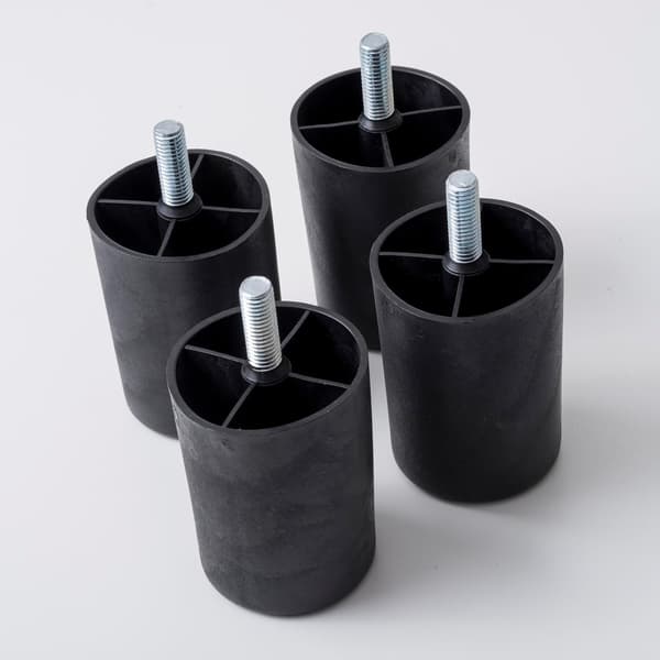 Sæt med 4 plastikfødder til sofaer og møbler - Højde 80 mm - Sorte Platinum fødder - Sort farve - Højde 8 cm