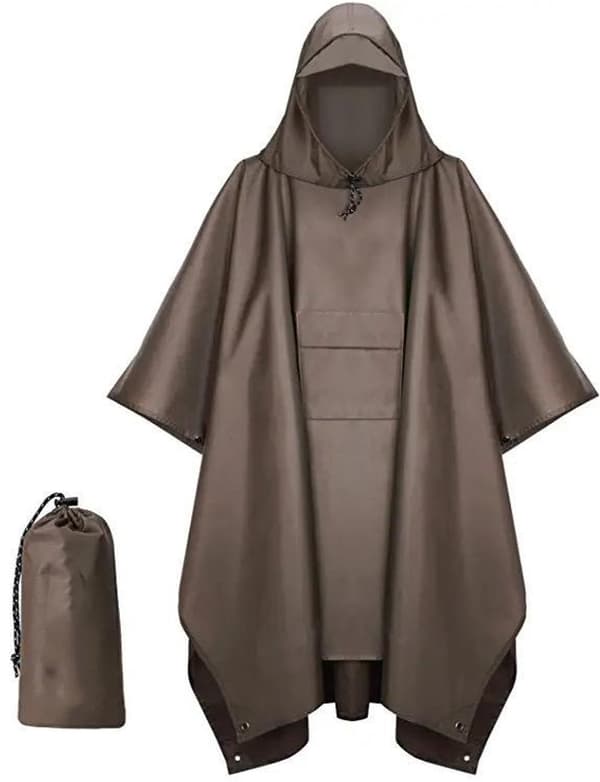 Poncho - Regnkappe - 210*140cm - Multifunksjonell vannavvisende regnponcho