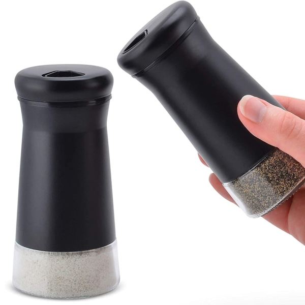 Salt- og peberkværne - Sort & Sølv Krydderidispenser med Sort