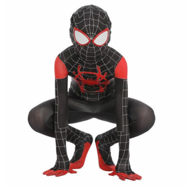 Barn Pojkar Miles Morales Spider-Man Cosplay Kostym Jumpsuit Miles Morales 7-9 År = EU122-134
