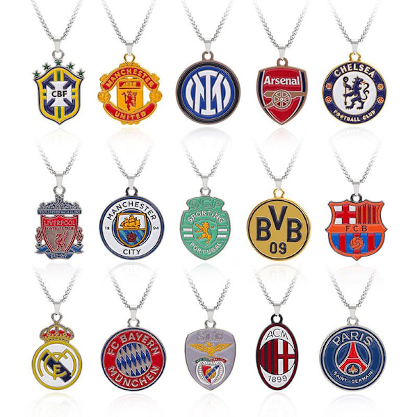 (Specialerbjudanden!) Lackat vändbart halsband med orm- och benkedja - Fan halsband för fotbollsklubb, födelsedag Barcelona