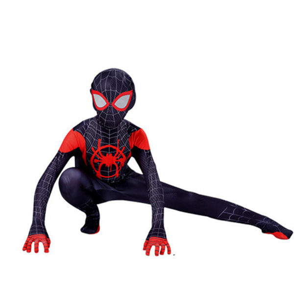 Barn Pojkar Miles Morales Spider-Man Cosplay Kostym Jumpsuit Miles Morales 7-9 År = EU122-134